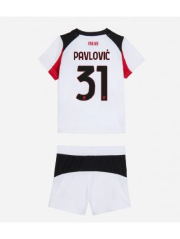 Detské Futbalové oblečenie AC Milan Strahinja Pavlovic #31 2025-26 Krátky Rukáv - Preč (+ trenírky)